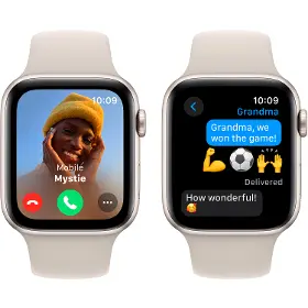 Smart hodinky - Apple Watch SE 44 Starlight M/L - 4