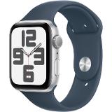 Apple Watch SE GPS 44mm Silver Aluminium Case with Storm Blue Sport Band - S/M Silver S/M
