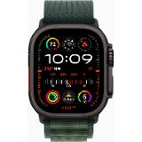 Apple Watch Ultra 2 GPS + Cellular 49mm Black Titanium Case with Dark Green Alpine Loop - Small