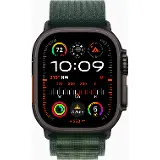 Apple Watch Ultra 2 GPS + Cellular 49mm Black Titanium Case with Dark Green Alpine Loop - Small