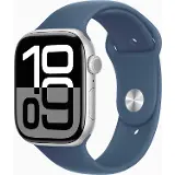 Apple Watch Series 10 46mm Silver Aluminium Denim Sport Band S/M