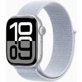 Apple Watch Series 10 GPS + Cellular 42mm Silver Aluminium Case with Blue Cloud Sport Loop