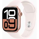 Apple Watch Series 10 GPS + Cellular 42mm Rose Gold Aluminium Case with Light Blush Sport Band - S/M