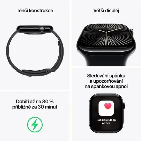 Smart hodinky - Apple Watch Series 10 Cellular 46mm Silver Aluminium Denim Sport Band S/M - 3