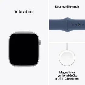 Smart hodinky - Apple Watch Series 10 Cellular 46mm Silver Aluminium Denim Sport Band S/M - 9