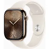 Apple Watch Series 10 Cellular 46mm Gold Titanium Starlight Sport Band S/M