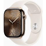 Apple Watch Series 10 Cellular 46mm Gold Titanium Starlight Sport Band M/L