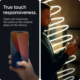 Ochranné sklo - Spigen Glass tR Slim HD Privacy iPhone 14/13Pro/13/16e - 3