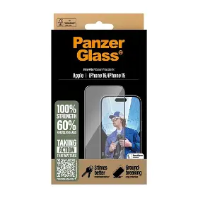 Ochranné sklo - PanzerGlass Tvrdené sklo UWF s aplikátorom pre iPhone 16/15 Black - 3