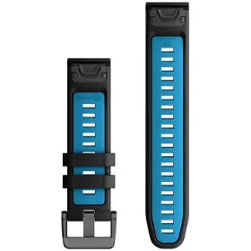 Výměnný pásek pro hodinky - Garmin QuickFit 22 mm Band Black/Blue Silicone - 2