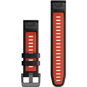 Výměnný pásek pro hodinky - Garmin QuickFit 22 mm Band Black/RedSilicone - 2