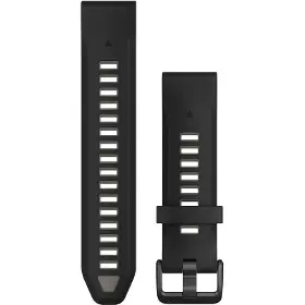 Výměnný pásek pro hodinky - Garmin QuickFit 20 mm Band Black/Gray Silicone - 1