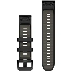Výměnný pásek pro hodinky - Garmin QuickFit 22 mm Band Black/Gray Silicone - 2