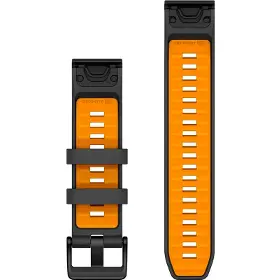 Výměnný pásek pro hodinky - Garmin QuickFit 22 mm Band Graphite/Orange Silicone - 2