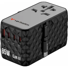 Cestovní adaptér - Verbatim GaN III 85W 4xUSB-C+1xUSB-A - 3