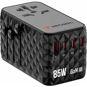 Cestovní adaptér - Verbatim GaN III 85W 4xUSB-C+1xUSB-A - 4