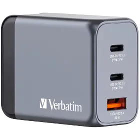 Cestovní adaptér - Verbatim GaN 2xUSB-C 65W/USB-A 3.0 Grey - 2
