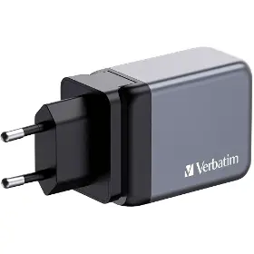 Cestovní adaptér - Verbatim GaN 2xUSB-C 65W/USB-A 3.0 Grey - 1