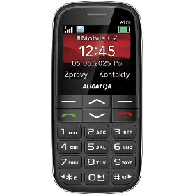 Mobilní telefon - Aligator A770 Senior černý + nabíjecí stojánek - 2