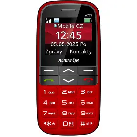 Mobilní telefon - Aligator A770 Senior červený + nabíjecí stojánek - 2