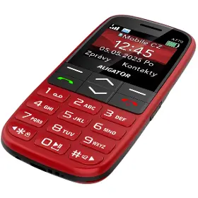Mobilní telefon - Aligator A770 Senior červený + nabíjecí stojánek - 3