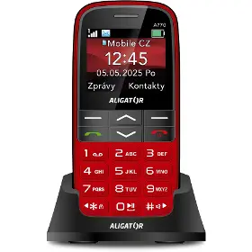 Mobilní telefon - Aligator A770 Senior červený + nabíjecí stojánek - 5