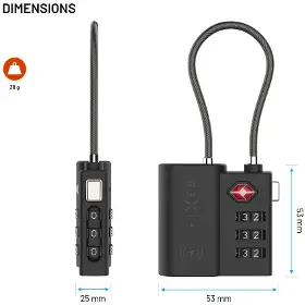 Zámek s lokátorem - Fixed Tracker Tag Lock Find My a TSA - 10