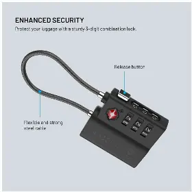 Zámek s lokátorem - Fixed Tracker Tag Lock Find My a TSA - 5