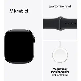 Smart hodinky - Apple Watch Series 11 GPS 42mm Jet Black Aluminium Case with Black Sport Band - S/M - 7