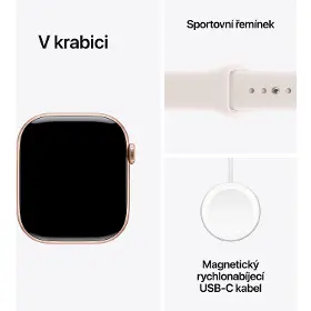 Smart hodinky - Apple Watch Series 11 GPS 42mm Rose Gold Aluminium Case with Light Blush Sport Band - M/L - 7