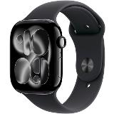 Apple Watch Series 11 GPS 46mm Jet Black Aluminium Case with Black Sport Band - M/L