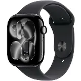 Apple Watch Series 11 GPS 46mm Jet Black Aluminium Case with Black Sport Band - M/L