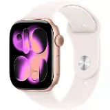 Apple Watch Series 11 GPS 46mm Rose Gold Aluminium Case with Light Blush Sport Band - S/M