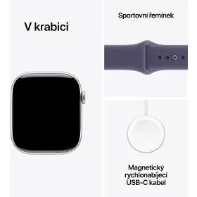 Smart hodinky - Apple Watch Series 11 GPS 46mm Silver Aluminium Case with Purple Fog Sport Band - M/L - 7