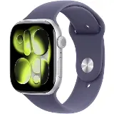 Apple Watch Series 11 GPS + Cellular 42mm Silver Aluminium Case with Purple Fog Sport Band - M/L