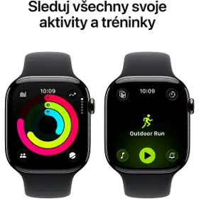 Smart hodinky - Apple Watch Series 11 GPS + Cellular 42mm Slate Titanium Case with Black Sport Band - S/M - 3