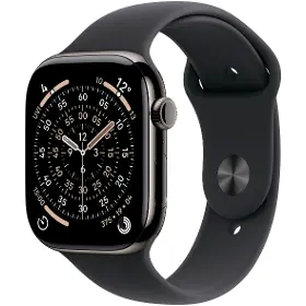 Smart hodinky - Apple Watch Series 11 GPS + Cellular 42mm Slate Titanium Case with Black Sport Band - M/L - 1