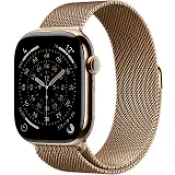 Apple Watch Series 11 GPS + Cellular 42mm Gold Titanium Case with Gold Milanese Loop