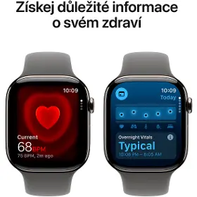 Smart hodinky - Apple Watch Series 11 GPS + Cellular 46mm Natural Titanium Case with Stone Grey Sport Band - S/M - 4