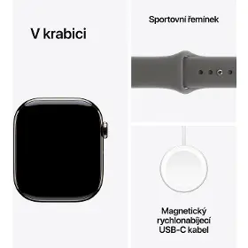 Smart hodinky - Apple Watch Series 11 GPS + Cellular 46mm Natural Titanium Case with Stone Grey Sport Band - S/M - 7