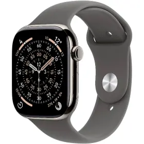 Smart hodinky - Apple Watch Series 11 GPS + Cellular 46mm Natural Titanium Case with Stone Grey Sport Band - S/M - 1