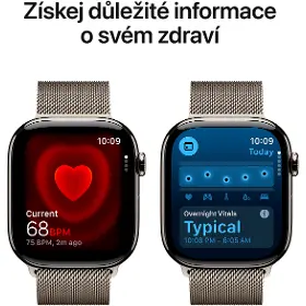 Smart hodinky - Apple Watch Series 11 GPS + Cellular 46mm Natural Titanium Case with Natural Milanese Loop - S/M - 4