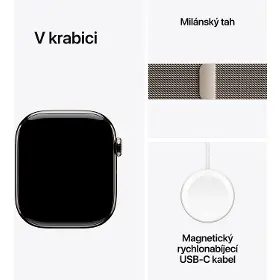Smart hodinky - Apple Watch Series 11 GPS + Cellular 46mm Natural Titanium Case with Natural Milanese Loop - S/M - 7