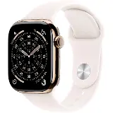 Apple Watch Series 11 GPS + Cellular 46mm Gold Titanium Case with Light Blush Sport Band - M/L