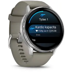 Smart hodinky - Garmin Venu 4 45mm Silver/Silver Gray silicone band - 2