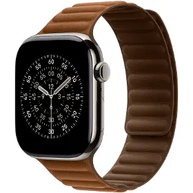 Řemínek na hodinky - Apple Watch 46mm Caramel Magnetic Link S/M - 2