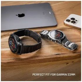 Řemínek na hodinky - Fixed Titanový řemínek pro Garmin QuickFit 22mm, black - 2