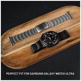 Řemínek na hodinky - Fixed Titanový řemínek pro Samsung Galaxy Watch Ultra Černý - 2