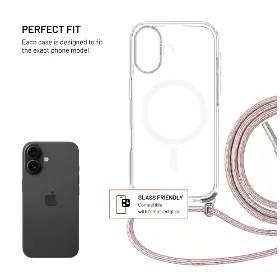Kryt na mobil - Fixed MagPure Neck iPhone 17 Růžová - 2