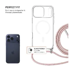 Kryt na mobil - Fixed MagPure Neck iPhone 17 Pro Max Růžová - 2